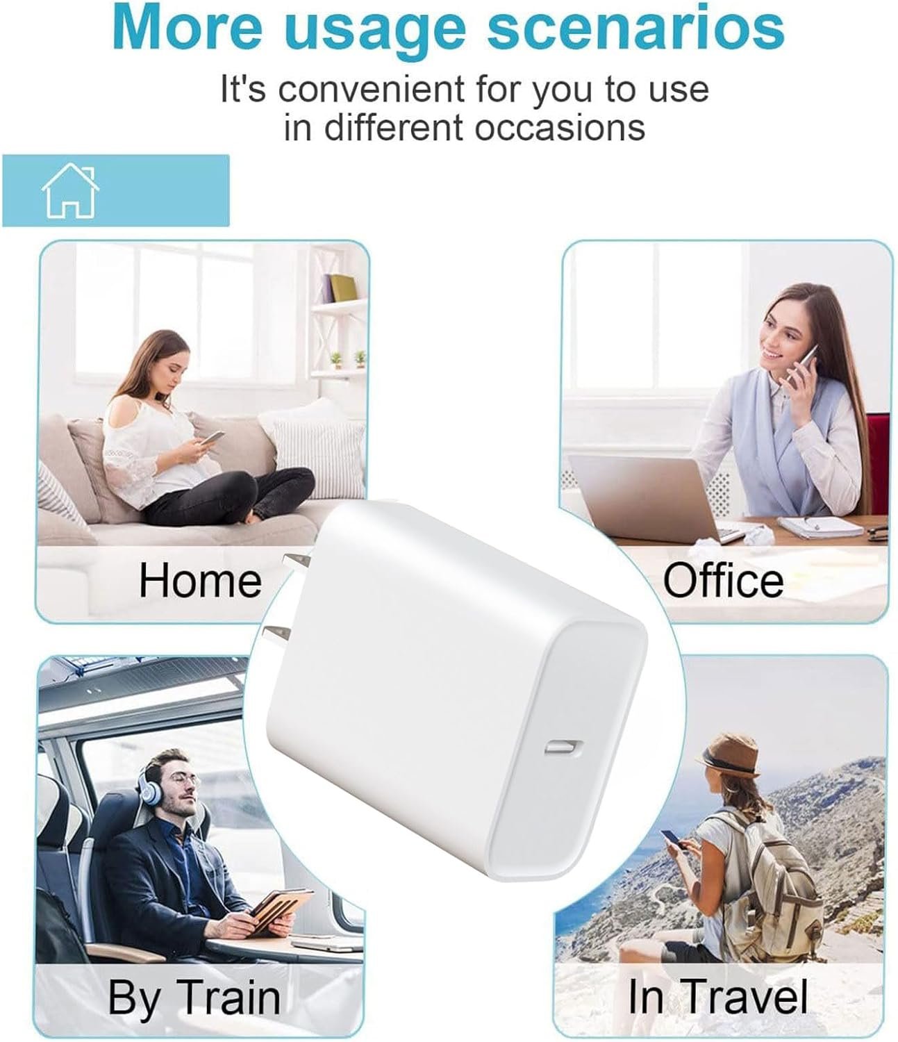 Phone Charger Fast Charging,4 Pack 20W Portable Charger with 6FT USB C Cable for iPhone 17/Pro/Pro Max/17 Air/16/16 Pro/16 Pro Max/15/Plus/Pro/Pro Max (White, USB Type C)