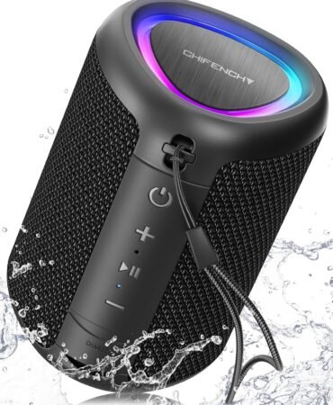 Portable Bluetooth Speaker Beach Essentials: Powerful Crystal Clear Sound/Dynamic Light/IPX5 Waterproof/All Day Playtime/Wireless BT 5.3/TWS Paring, Dad Gifts, Outdoor|Travel|Camping|Pool Accessories