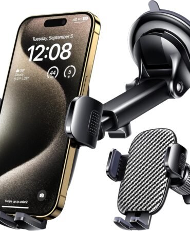 Qifutan Car Phone Holder Mount Phone Mount for Car Windshield Dashboard Air Vent Universal Hands Free Automobile Cell Phone Holder Fit for iPhone Smartphone Camera Mounts