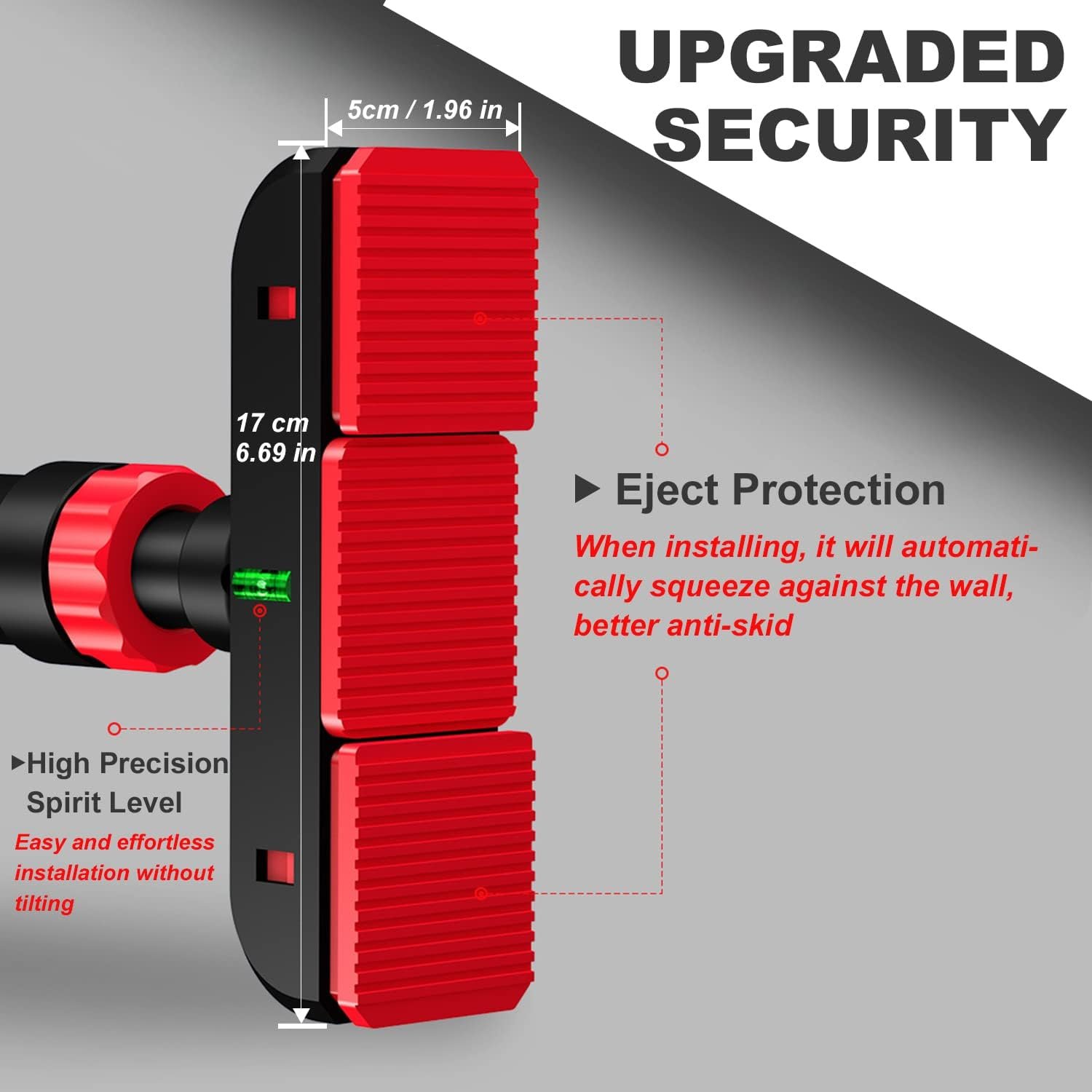 RHINOSPORT Door Pull Up Bar Doorway No-Screw from 69-92 cm (27.1in-36.2in) Workout Equipment for Home Gym Upper Body Workout Non-slip 2x EXTRA Foam Padding for Ultimate Door Frame Protection