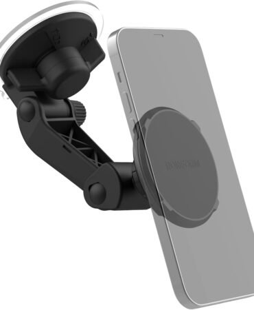 ROKFORM - Adjustable Magnetic Windshield Phone Holder, Compatible with MagSafe Phone Cases and Cases, Strong Suction Cup, 210° Tilt, 360° Rotation
