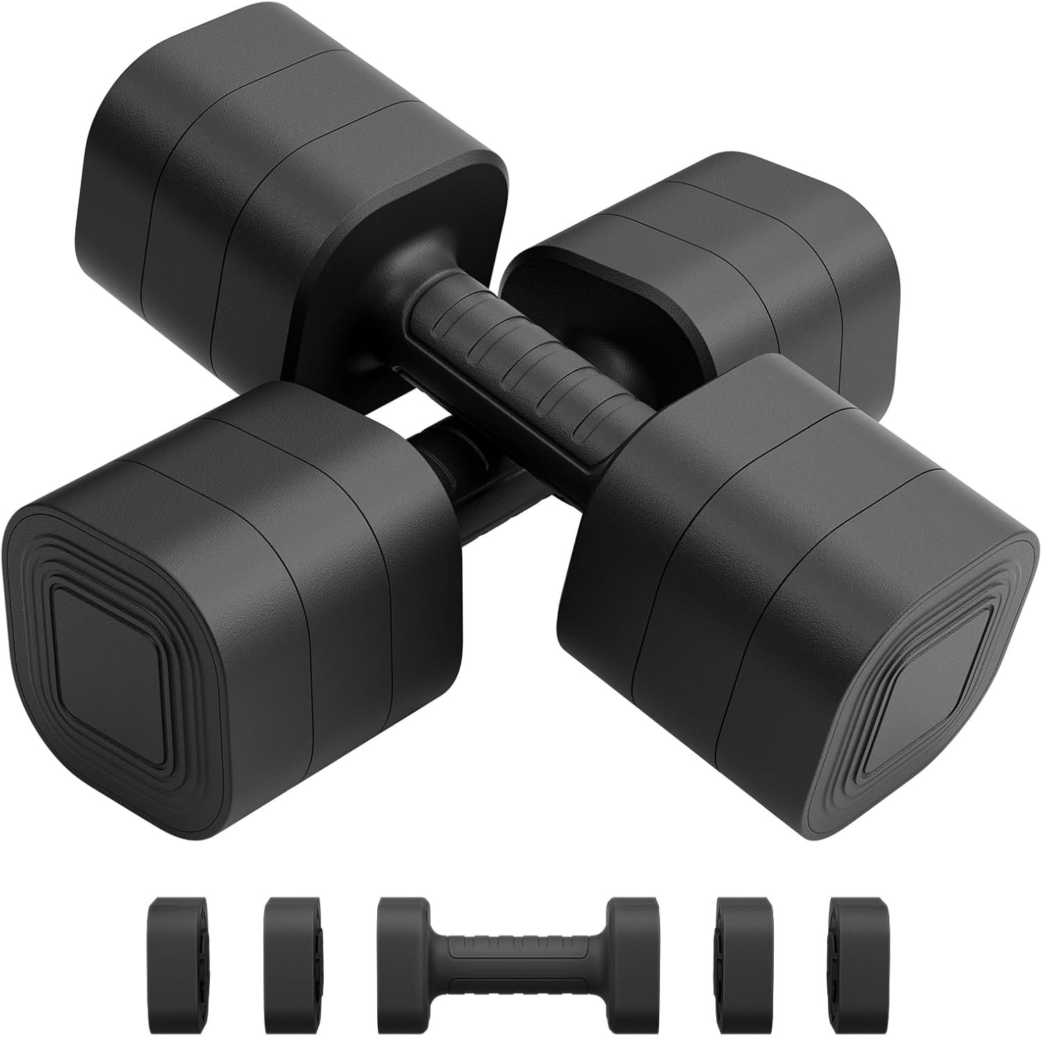 Ragebby Adjustable Dumbbell Set of 2, Weights for Men and Women at Home, Anti-slip Handle, 3 in 1 Free Weights Dumbbells Set, 2lb/3lb/5lb/10lb/15lb/20lb for Pilates, Yoga, Strength Training