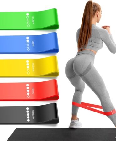 Resistance Bands for Working Out, 5 Levels Resistance Exercise Bands with Woven Bag, Bands for Working Out Women Men, Yoga, Pilates, Rehabilitation Training