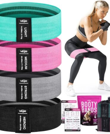 Resistance Bands for Working Out with Workout Bands Guide. 4 Booty Bands for Women Men Fabric Elastic Bands for Exercise Bands Resistance Bands for Legs Bands for Working Out Hip Thigh Glute Bands Set