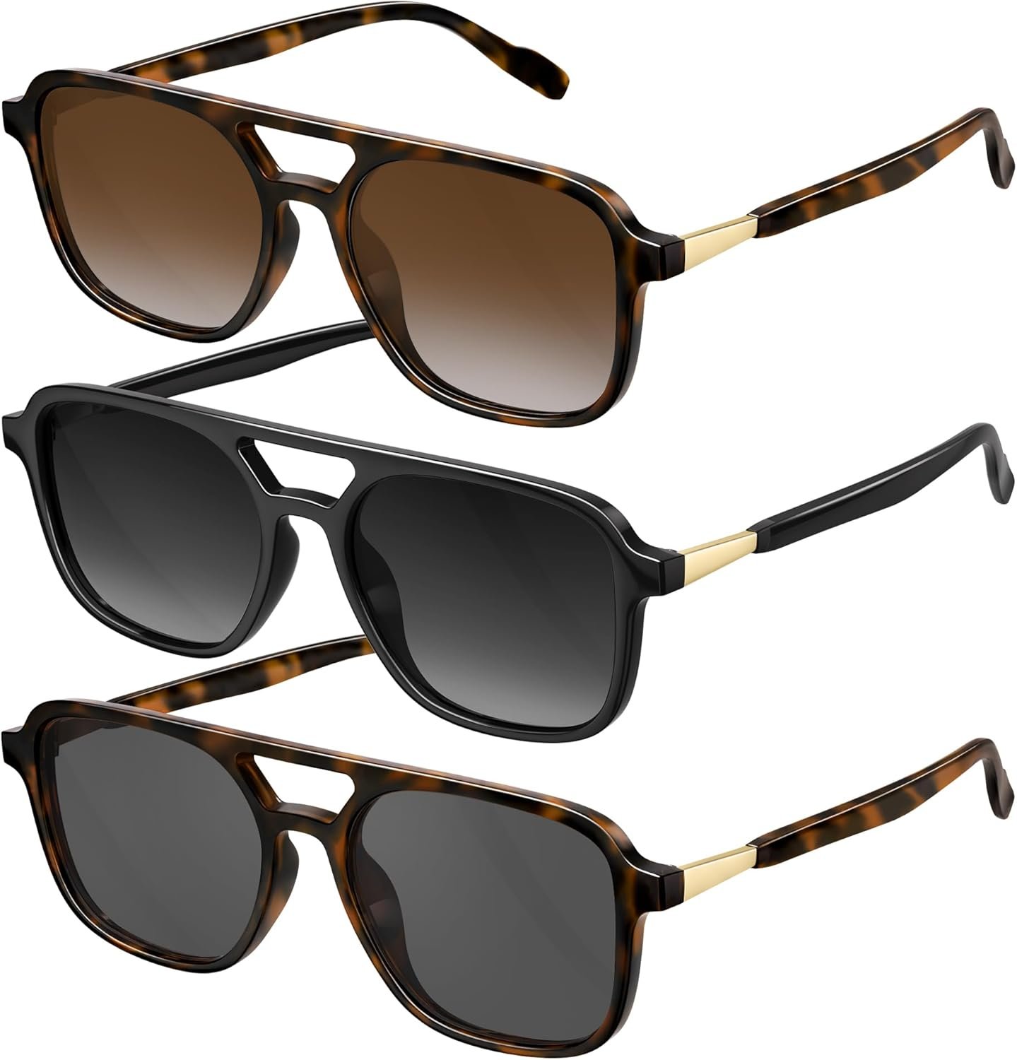 Retro Aviator Sunglasses for Women Men:Polarized Trendy Vintage 70s Rectangle Womens Shades Sun Glasses UV Protection