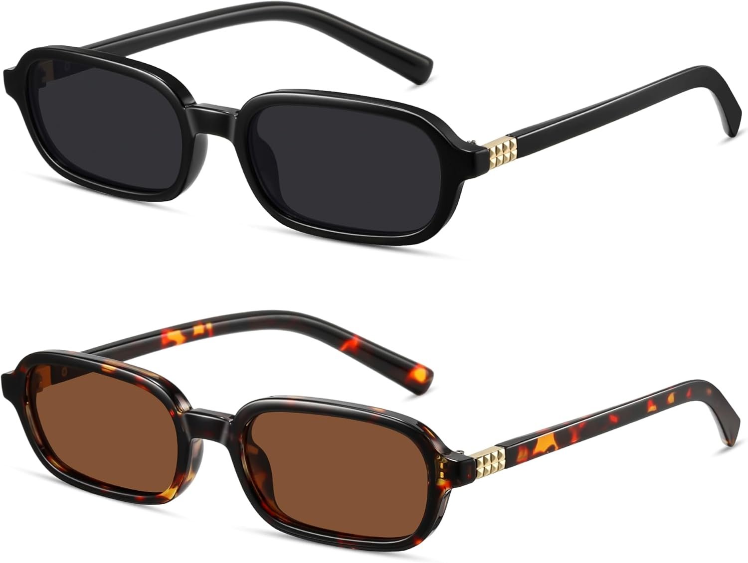 Retro Rectangle Sunglasses for Women Men Trendy Vintage Small Square Sun Glasses 90s Fashion Cute Sunnies CL010