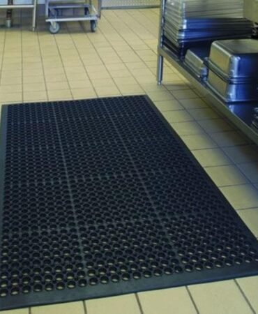Rubber Floor Door Mats Outdoor Entrance Commercial Restaurant Kitchen Anti Fatigue Rubber Drainage Mat New Non Slip Bar Floor Mat for Garage Use Black 36inch x 60inch from SallyMall