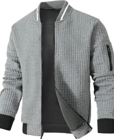 SAVKOOV Mens Lightweight Jacket Casual Bomber Jacket Varsity Coat