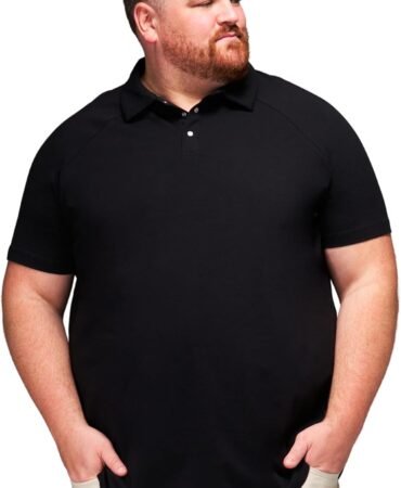 STRONGSIZE Men's Big and Tall Polo Shirts – Premium Stretch Cotton Polo with Snap Buttons – Sizes XL–8XL