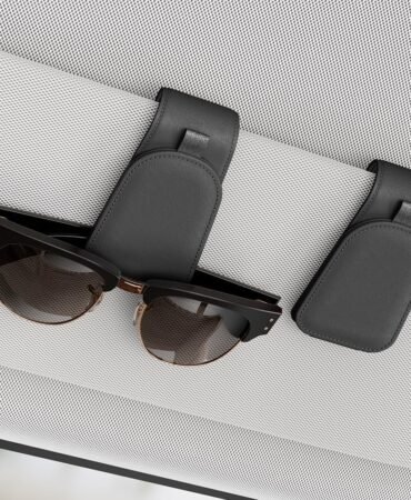 Sotfamily Sunglass Holder for Car Visor, Suede Cloth Magnetic Sunglass Organizer for Car Accessories, 2 Packs, Black