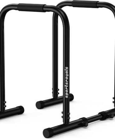 Sportsroyals Adjustable Dip Bar Station, Heavy Duty Parallette & Parallel Bars, 400LBS Stable Dip Stands for Home Gym, Calisthenics & Upper Body Workout Equipment
