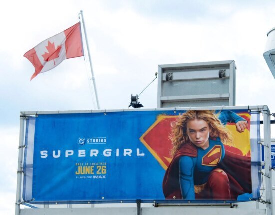 Supergirl and Krypto fly over Toronto's waterfront ahead of theatrical release