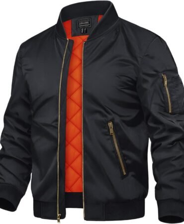 TACVASEN Men's Jackets-Bomber Jacket Fall Winter Warm Windbreaker Full Zip Casual Padded Coats