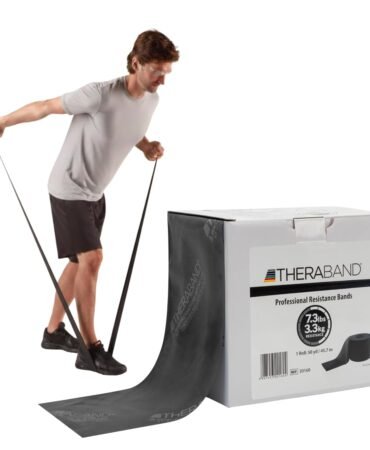 THERABAND Resistance Band, Black, Special Heavy, 50-Yard Roll, Latex, Elastic Band for Exercise, Physical Therapy, Yoga, Pilates, Stretching, Home Workouts, Cut-to-Length, Color-Coded Levels