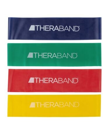 THERABAND Resistance Band Loop Set, 12" Workout Bands for Strength Training, Stretching & Physical Therapy, Set of 4 Color-Coded Exercise Bands with Varying Resistance Levels, Portable & Durable