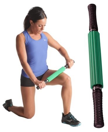 Theraband 13076 Muscle Roller Stick for Self-Myofascial Release, Deep Tissue Massage Rolling Pin, Trigger Point Release and Muscle Soreness, Old Version, One Size