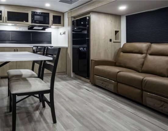 This new camper has one king bed, two slide-outs, and no overland fantasy