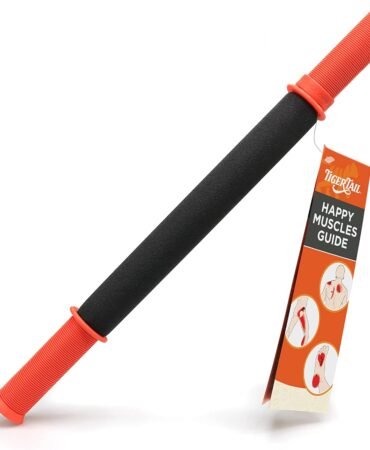 Tiger Tail 18in Massage Stick Portable Roller, Handheld, Deep Tissue Foam Roller, Body Massage and Myofascial Release Tool for Legs, Neck, Calves, Thighs, Shins & Back, The Original 18, Made in USA