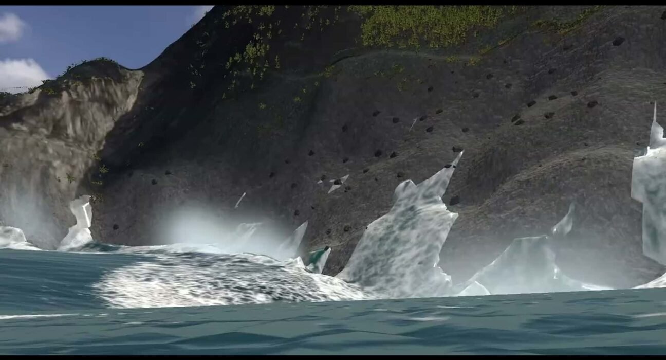 To show how big this tsunami was, scientists created a 'jet ski' video game where you can die
