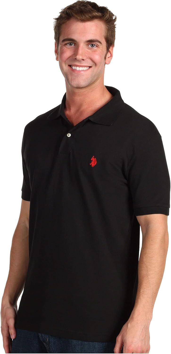 U.S. Polo Assn. Men's Classic Polo Shirt, Two-Button Closure Pique Polo Shirt, Summer Fashion Golf Shirt