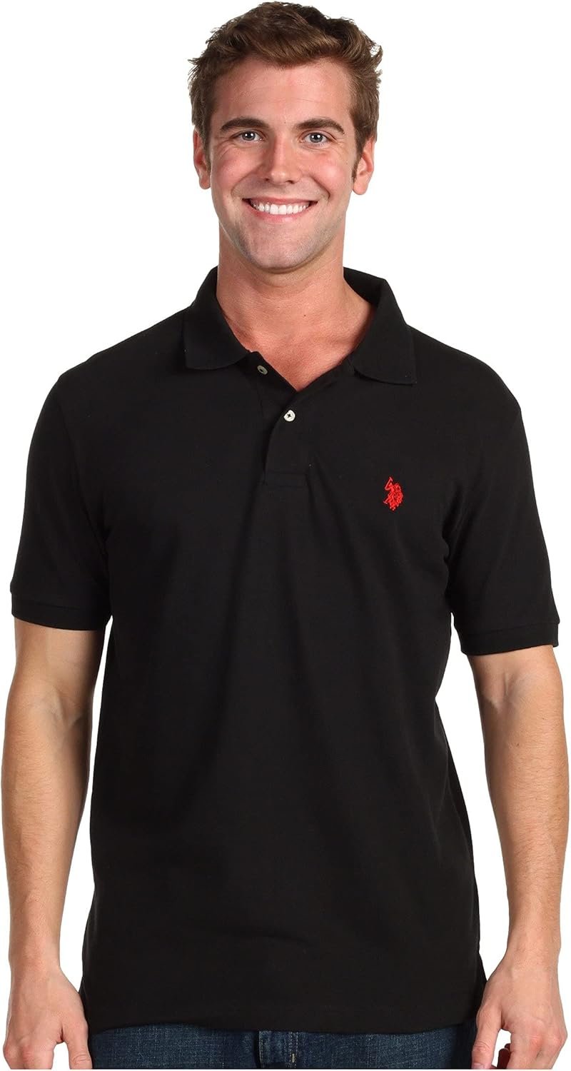 U.S. Polo Assn. Men's Classic Polo Shirt, Two-Button Closure Pique Polo Shirt, Summer Fashion Golf Shirt