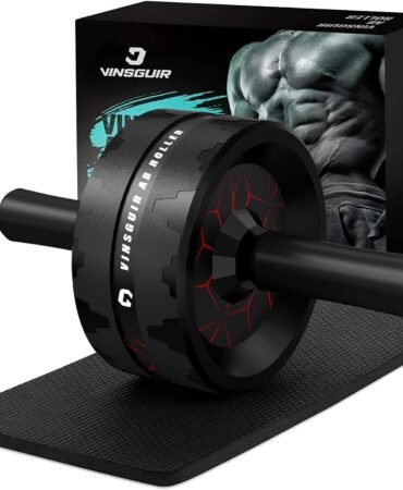 VINSGUIR Ab Roller Wheel, Abs & Core Workout Equipment for Home Gym with Knee Pad Accessories, Abdominal Wheel for Full-body Strength Training