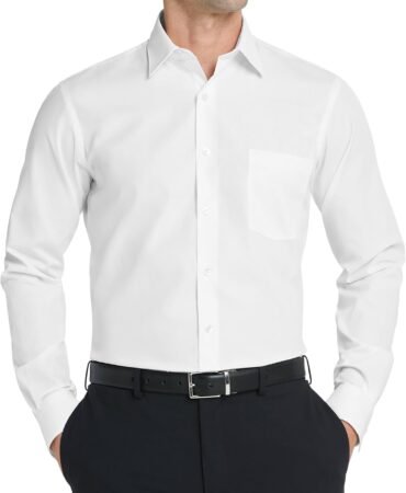 Van Heusen Men's Dress Shirt Fitted Poplin Solid