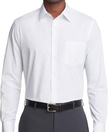 Van Heusen Mens Dress Shirt Regular Fit Poplin Solid