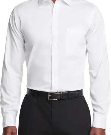 Van Heusen Men's Dress Shirt Regular Fit Ultra Wrinkle Free Flex Collar Stretch Solid