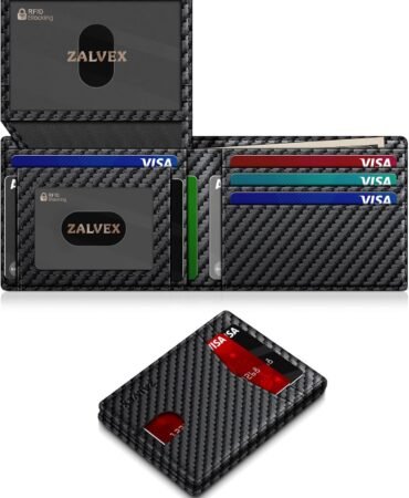 Wallet for Men Slim RFID Blocking Leather Credit Card Holder Wallet for 14 Cards, Bifold Minimalist Thin Wallet with 2 ID Windows & Cash Slot, Front Pockt Carteras Para Hombres, Birthday Gifts for Men