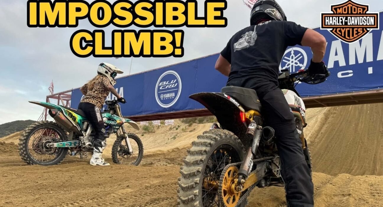 Watch motorcycles, tricycles and quads climb this crazy hill