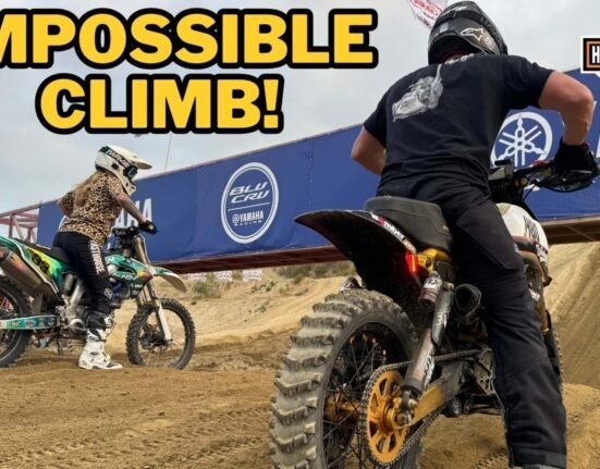 Watch motorcycles, tricycles and quads climb this crazy hill