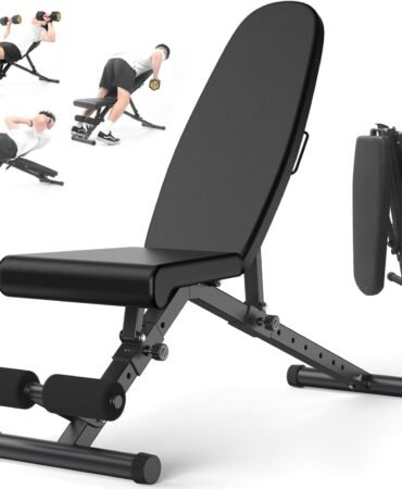 Weight Bench, 900LBS Adjustable Strength Training Bench for Full Body Workout With Fast Folding, for Home Gym