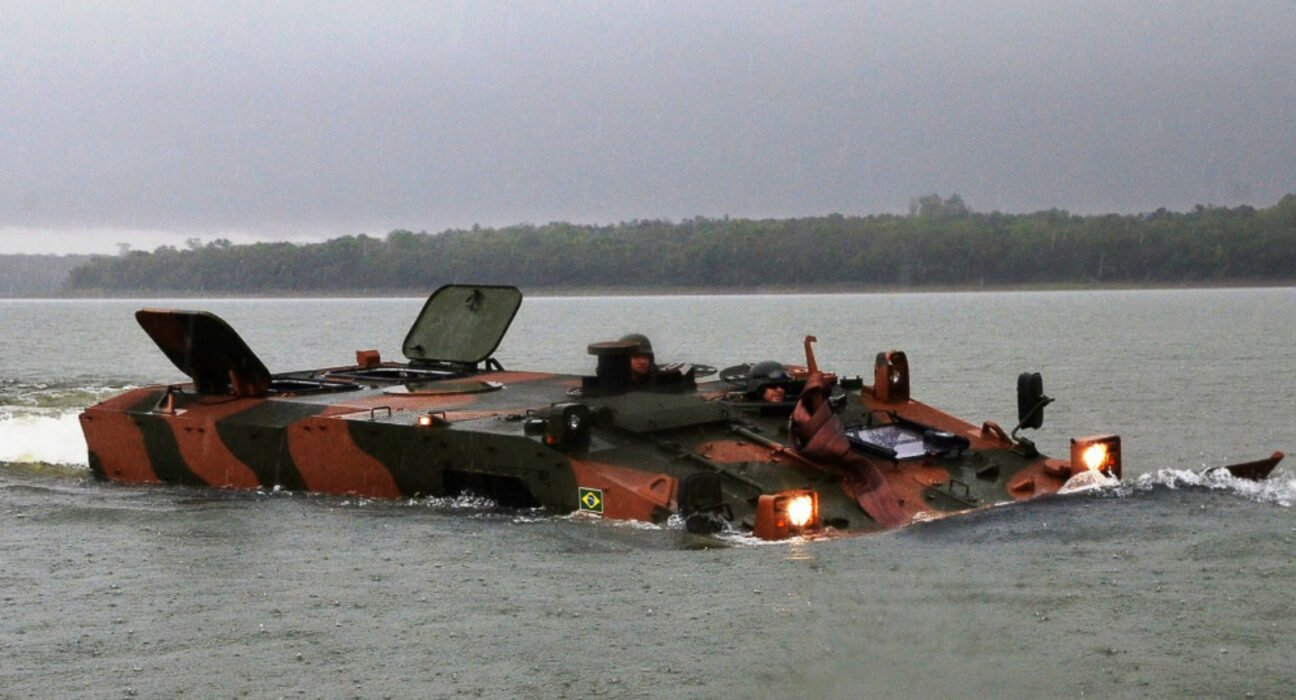 What has 6 wheels and weighs 40,000 pounds? This absurd Brazilian armored vehicle