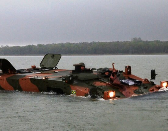 What has 6 wheels and weighs 40,000 pounds? This absurd Brazilian armored vehicle