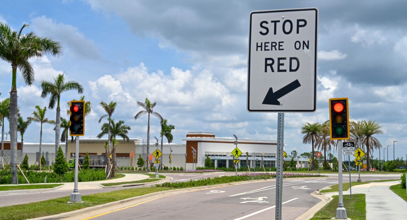 Why is a Florida city installing traffic lights at intersections?