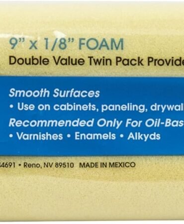 Wooster Brush R730-9 Tiz Foam Roller Cover, 1/8-Inch Nap, 2-Pack, 9-Inch