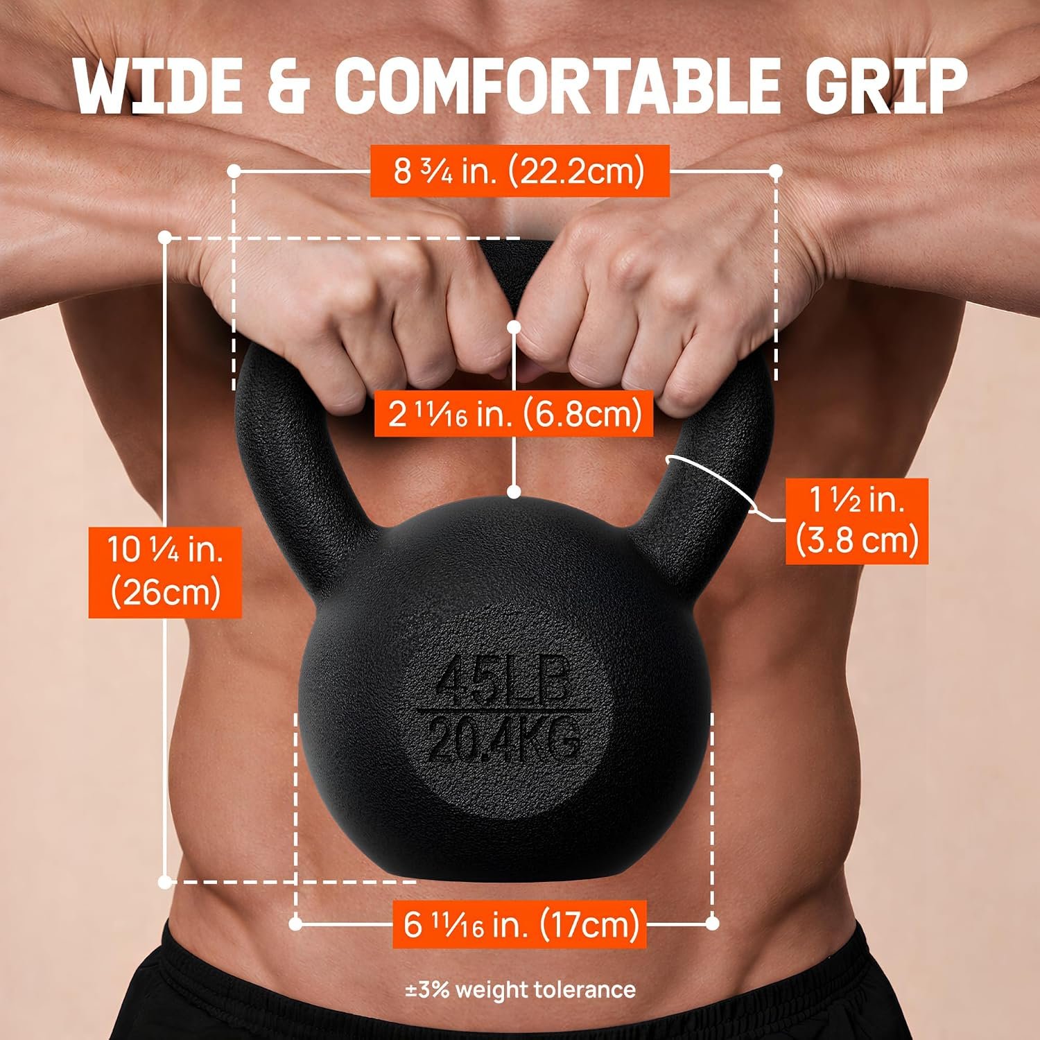 Yes4All Cast Iron Kettlebell, Strength Training Kettlebells 5-80 Lb (5,10,15,20,25,30,35,40,45,50,60,70,80 Lb) for Full Body Workout, Push up, Strength Training - Single & Kettlebell Set of 2 for Men