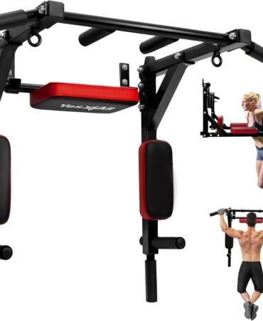 Yes4All Pull Up Bar Wall Mounted - Multifunctional Wall Mounted Pull Up Bar for Home Gym Workout Strength Training Equipment