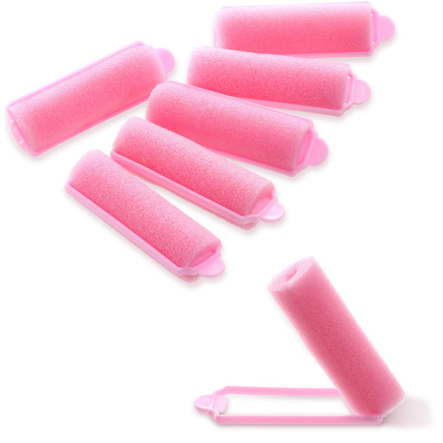 Zhehao 36 Pcs Sponge Foam Hair Rollers Small Pink Heatless Curlers for Short Long Hair Soft Flexible Hairdressing Curlers to Sleep in for Women Styling