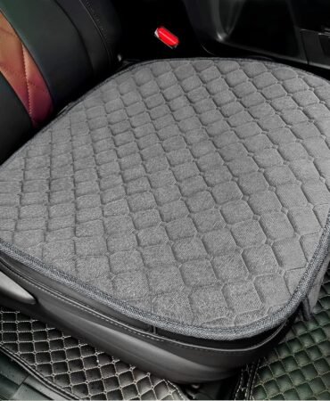 surpassme Comfortable Car Seat Covers Universal Front Seat Coves for Car Accessories with Storage Pockets, Padded Car Interior Covers for Automotive, SUV, Truck, and Van(Grey)
