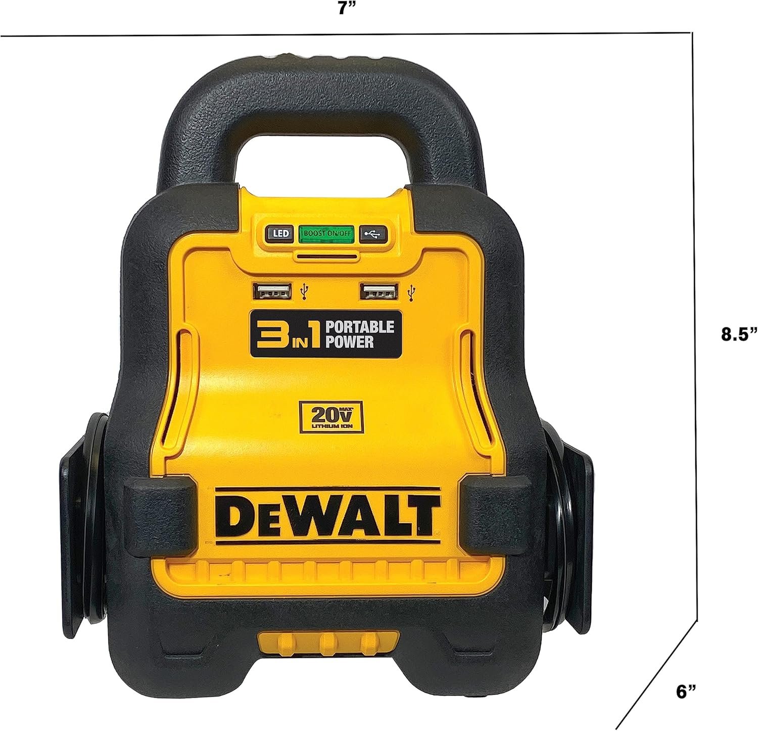DEWALT DXAE20VBB Automotive Battery Booster and 12V Jump Starter with USB Power Station: Powered by Standard 20V MAX and FLEXVOLT Tool Batteries