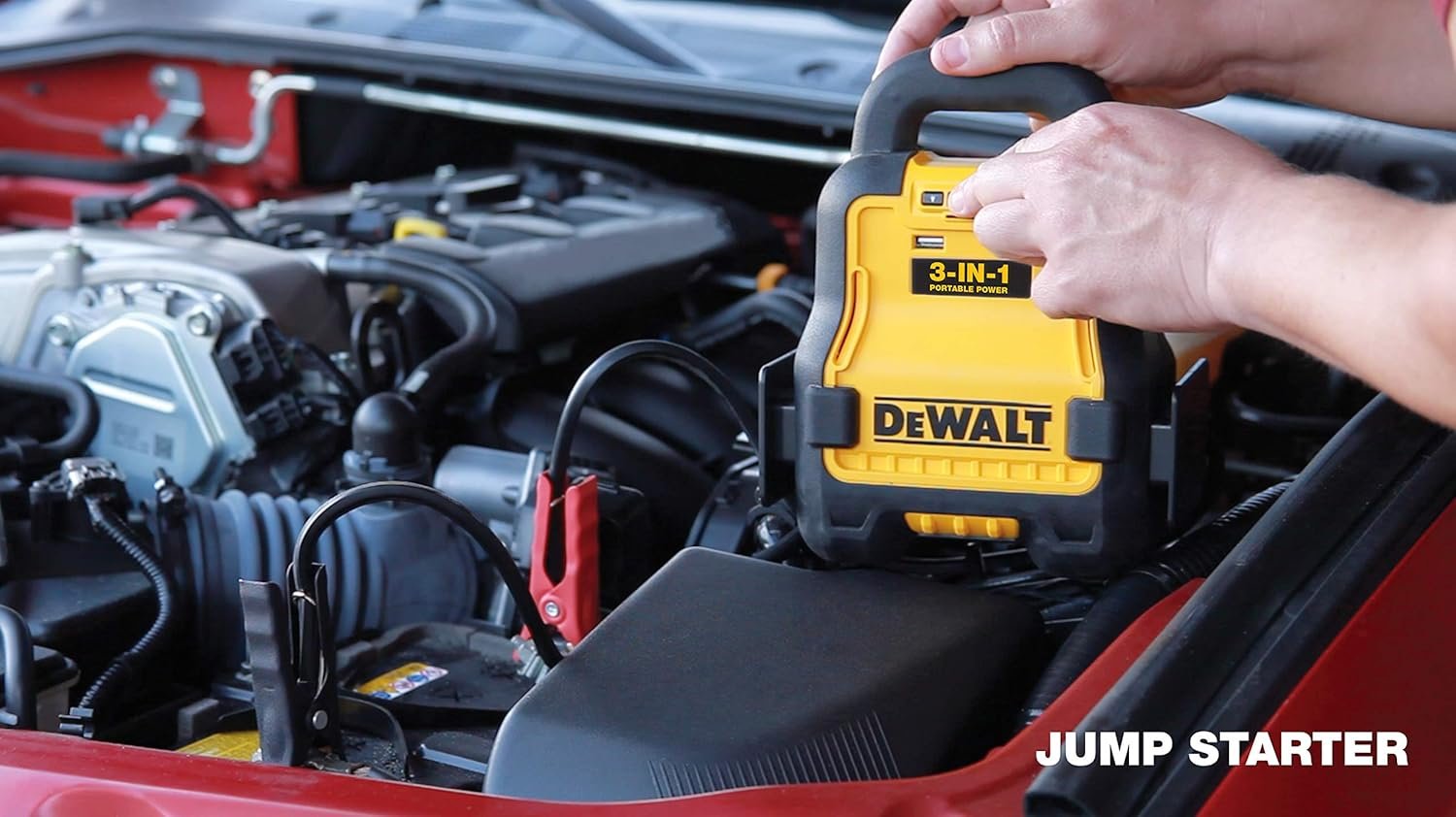DEWALT DXAE20VBB Automotive Battery Booster and 12V Jump Starter with USB Power Station: Powered by Standard 20V MAX and FLEXVOLT Tool Batteries
