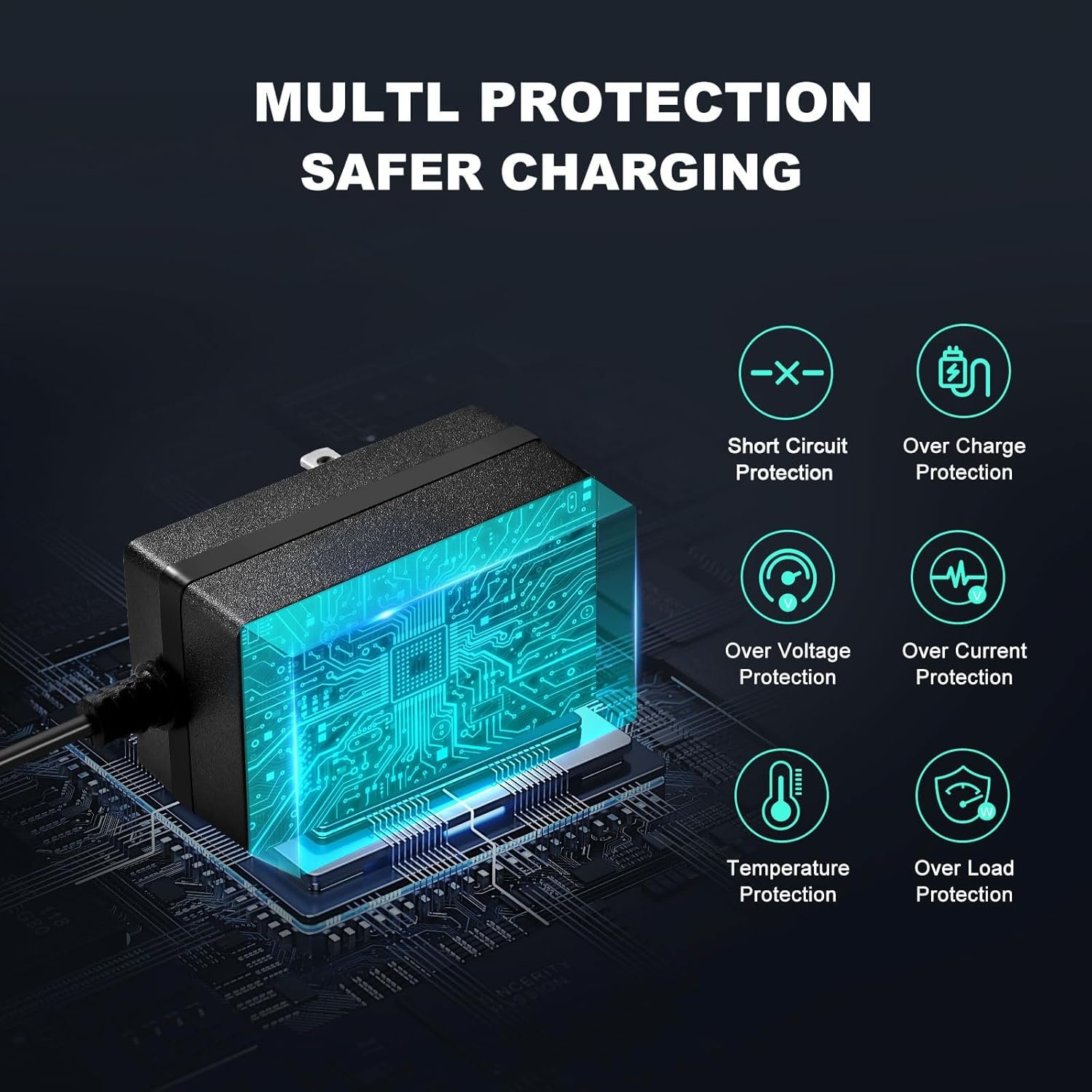 15V 1A~1.5A Adapter Charger Charging Cable Cord for Peak 450A 500A 600A 800A 1000A Auto Battery Booster Jump Starter, Compatible Beatit,Tacklife,Gooloo & More Portable Car Jump Starter