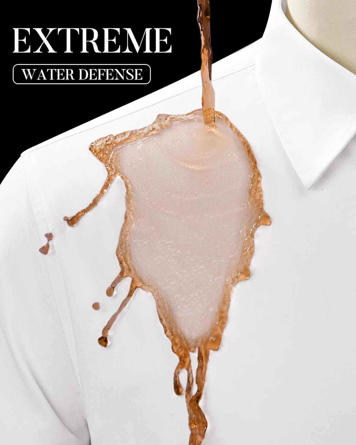 Men's Short Sleeve Dress Shirts Stretch Stain Shield Business Casual Button Down Shirts Solid Formal Wedding Tops