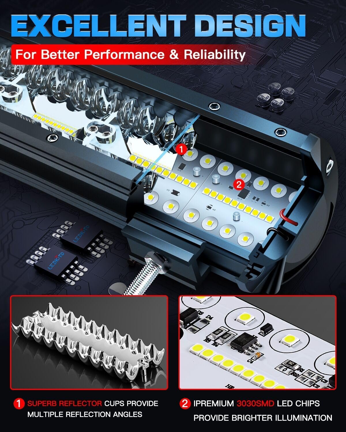 20Inch LED Light Bar and 4Inch LED Cube Pods Lights Kit with Wiring Harness Rocker Switch Spot Flood Combo Triple Row Off Road Driving Work Lights Bar for Pickup SUV UTV ATV Truck Tractor Boat