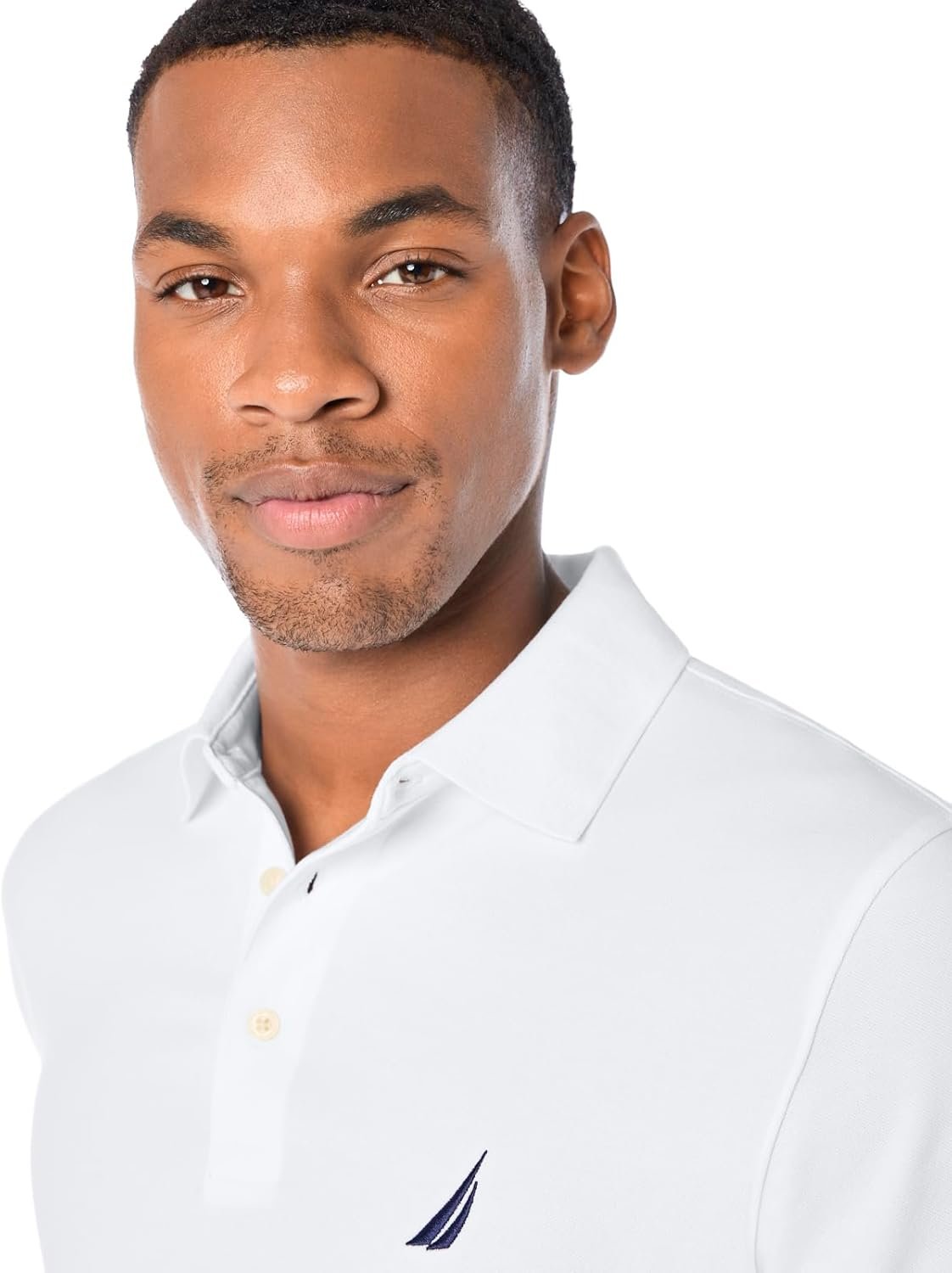 Nautica Men's Short Sleeve Solid Stretch Cotton Pique Polo Shirt