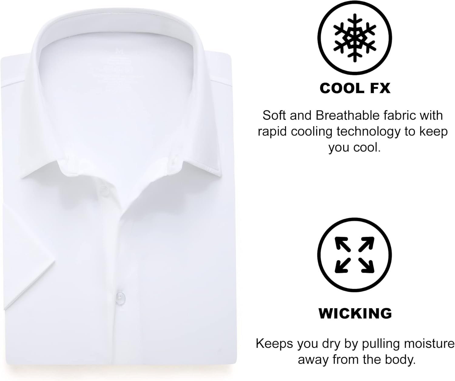 SAMERM Mens Dress Shirt Wrinkle Free Moisture Wicking 4-Way High Stretch Super Soft Casual Button Down Shirts