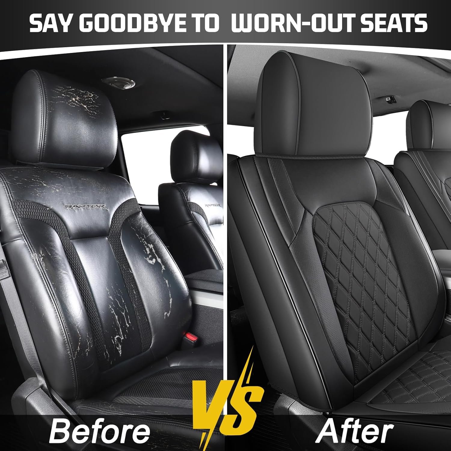 Umbrauto Custom Seat Covers for Silverado, Waterproof Nappa Leather Full Set Seatcovers for Chevy Silverado/GMC Sierra 2007-2013 & 2019-2025 2026 1500, 2020-2026 2500HD 3500HD Crew/Double/Extended Cab