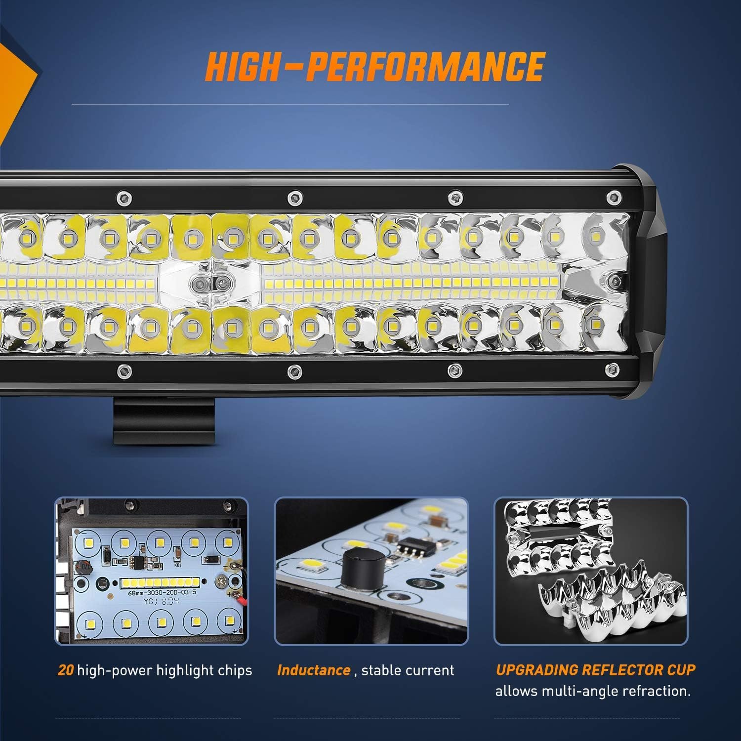 Nilight ZH411-A 12Inch 12 Inch 300W Triple Row Flood Spot Combo 30000LM Led Off Road Lights for Trucks with 16AWG Wiring Harness Kit,2 Years Warranty